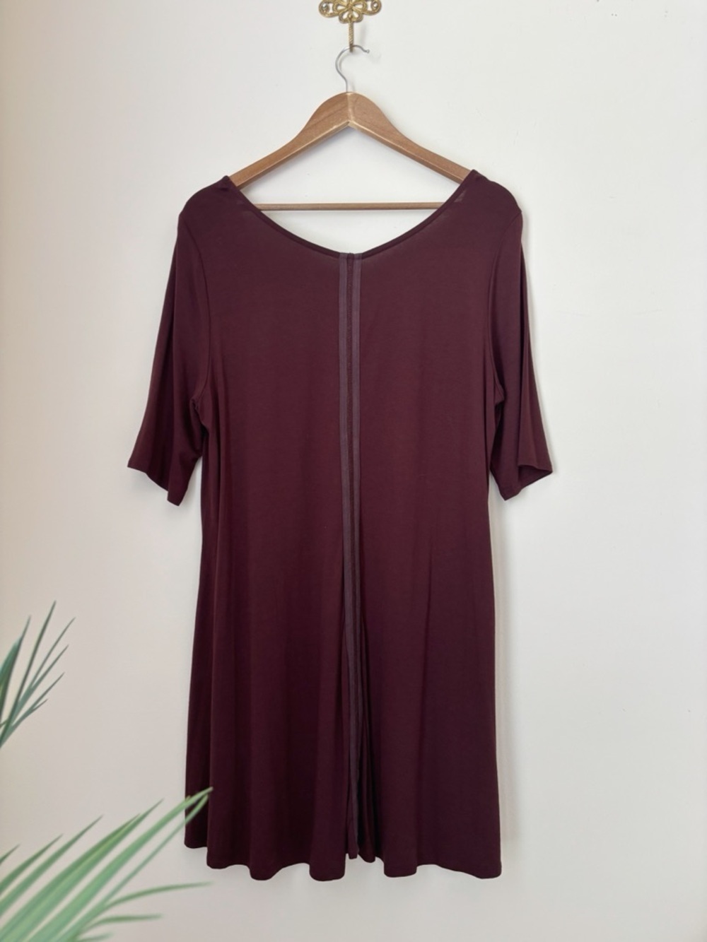 Stella Carakasi Brown Scoop Neck Stretch Jersey Tunic Top Large Lagenlook - Picture 4 of 8